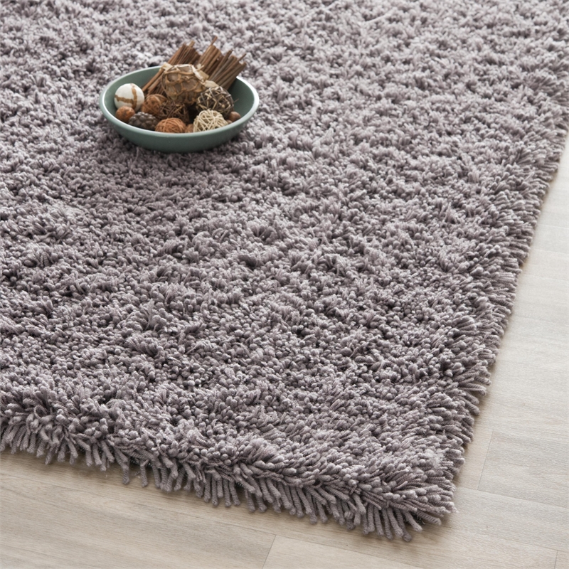 Safavieh Shag 9' Square Hand Tufted Acrylic Rug in Gray