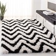 Safavieh Shag 3' X 5' Hand Tufted Acrylic Rug in Ivory and Black