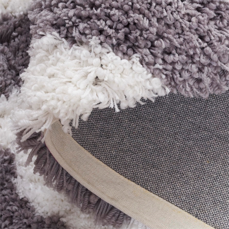 Safavieh Shag 4' X 6' Hand Tufted Acrylic Rug in Ivory and Gray