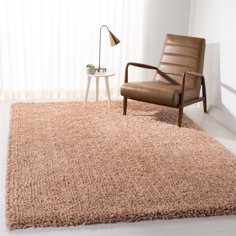 Safavieh Popcorn Shag 6' Square Hand Tufted Rug in Silver