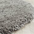 Safavieh Popcorn Shag 6' Round Hand Tufted Rug in Silver