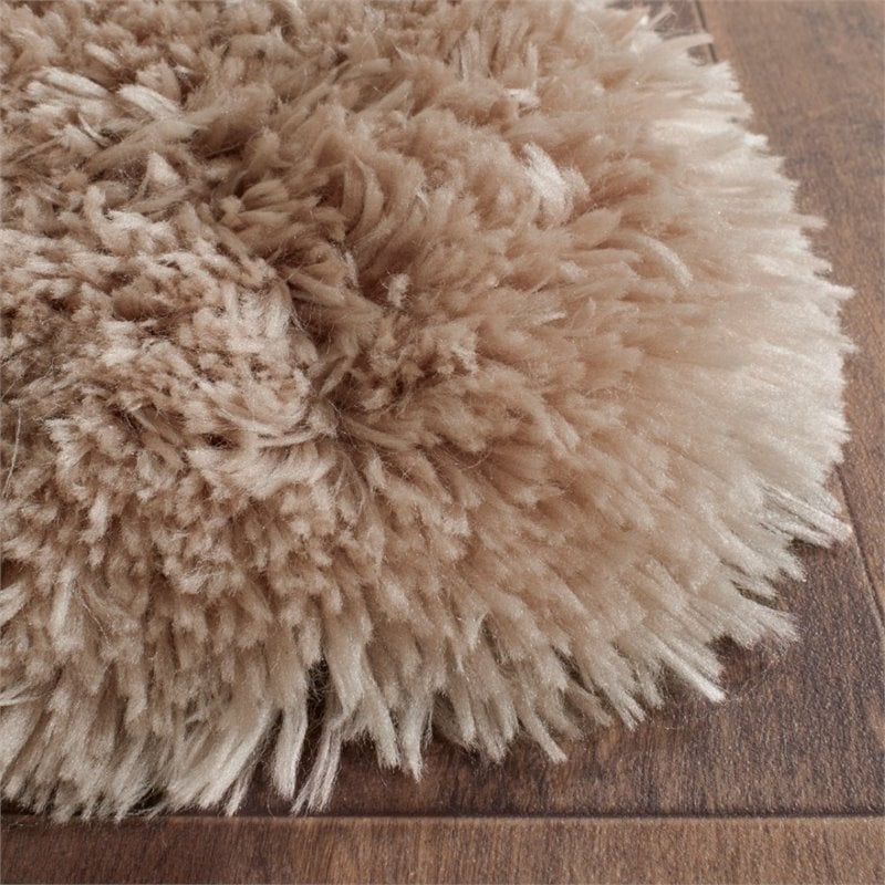 Safavieh Arctic Shag 3' X 5' Sheep Shaped Hand Tufted Rug in Taupe