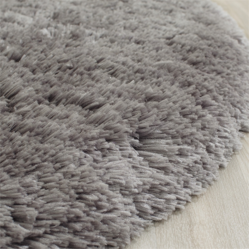 Safavieh Arctic Shag 5' Round Hand Tufted Rug in Gray