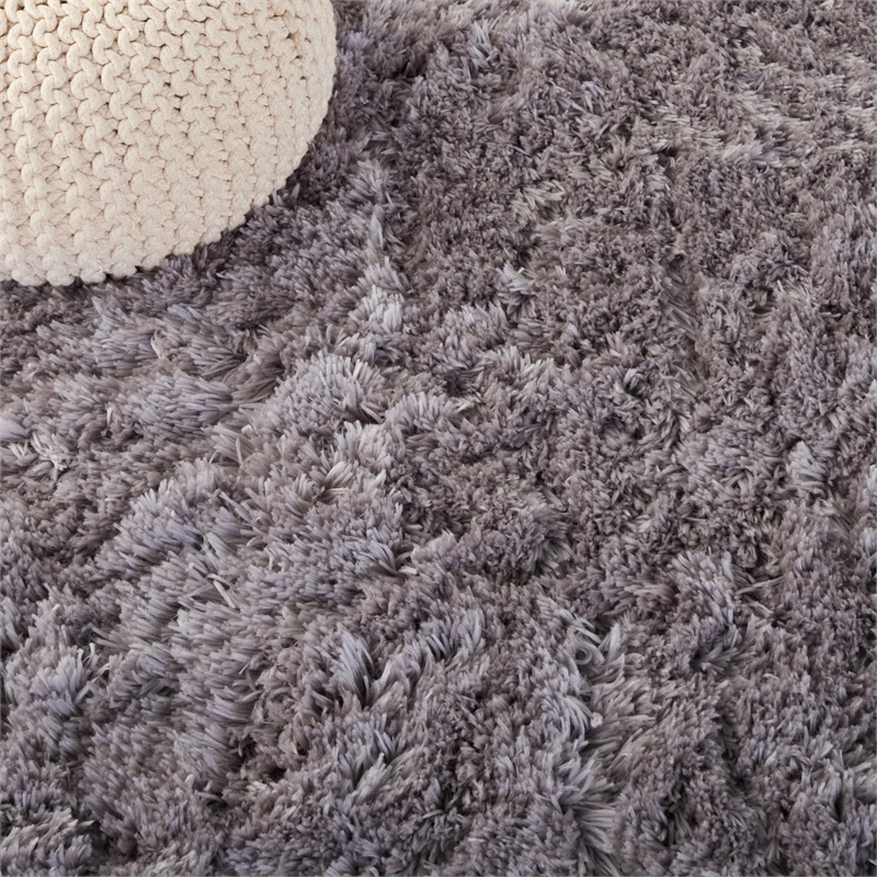 Safavieh Arctic Shag 5' Square Hand Tufted Rug in Gray