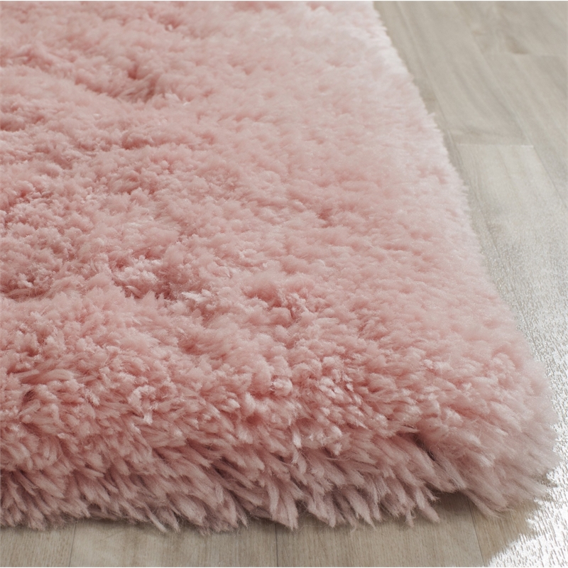 Safavieh Arctic Shag 5' Square Hand Tufted Rug in Pink
