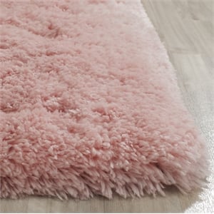 Safavieh Arctic Shag 5' Square Hand Tufted Rug in Pink