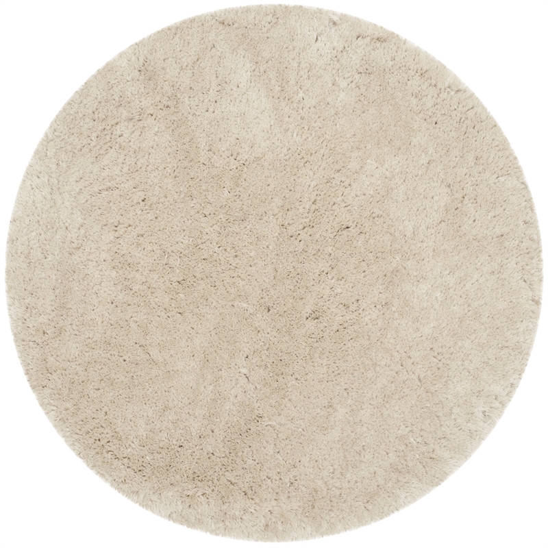 Safavieh Arctic Shag 5' Round Hand Tufted Rug in Beige