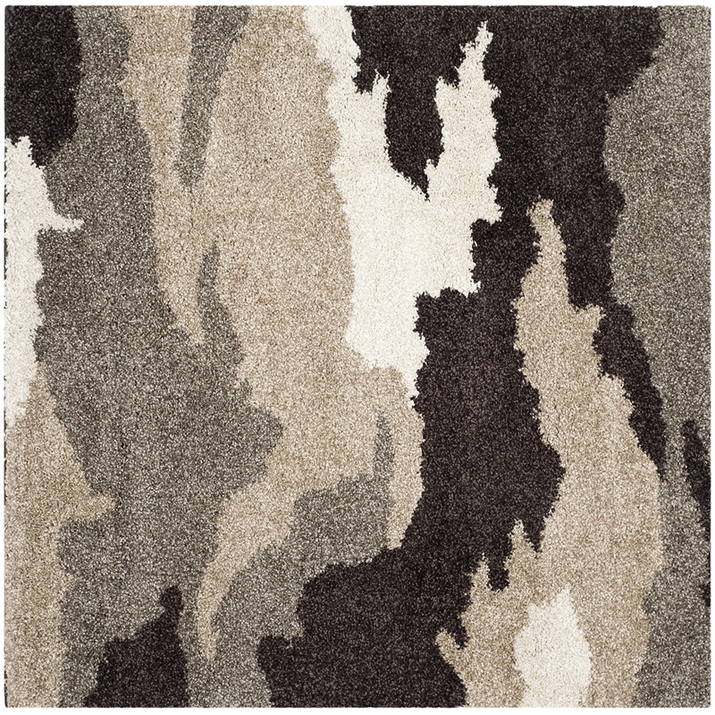 Safavieh Florida Shag 4' Square Power Loomed Rug in Beige