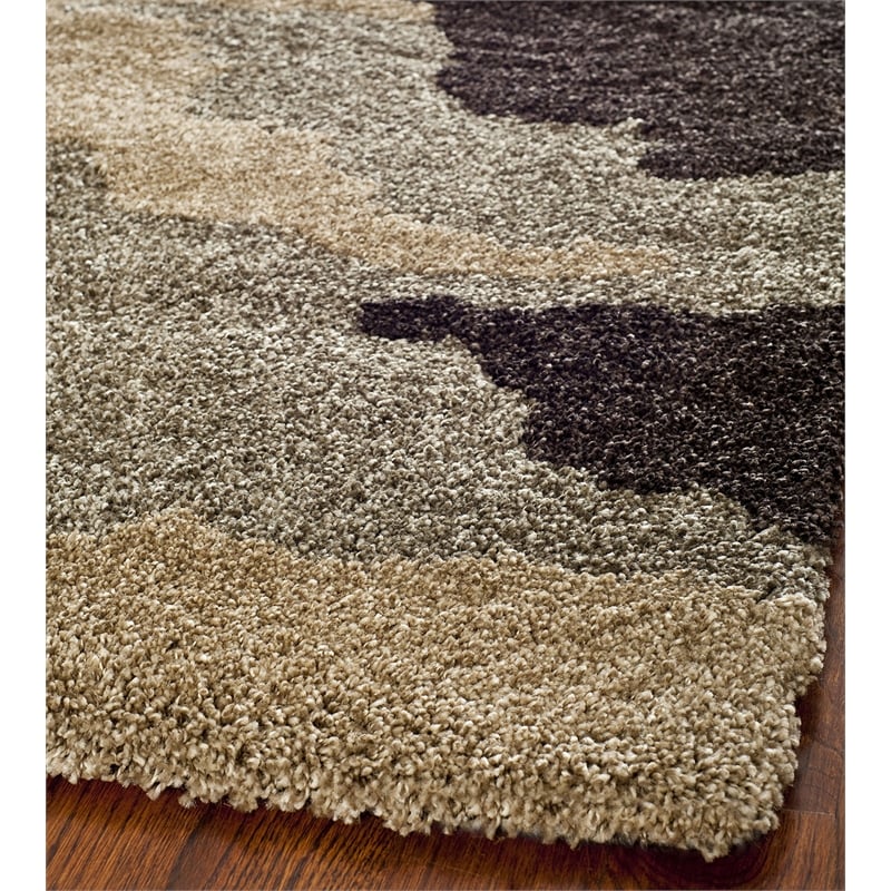 Safavieh Florida Shag 5' Square Power Loomed Rug in Beige