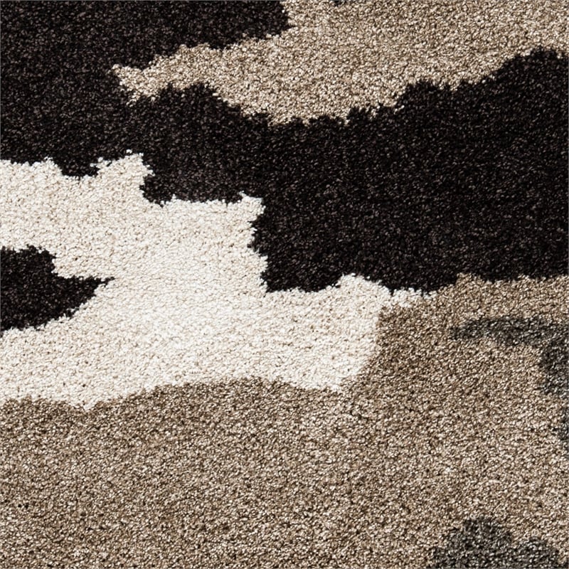 Safavieh Florida Shag 5' Square Power Loomed Rug in Beige