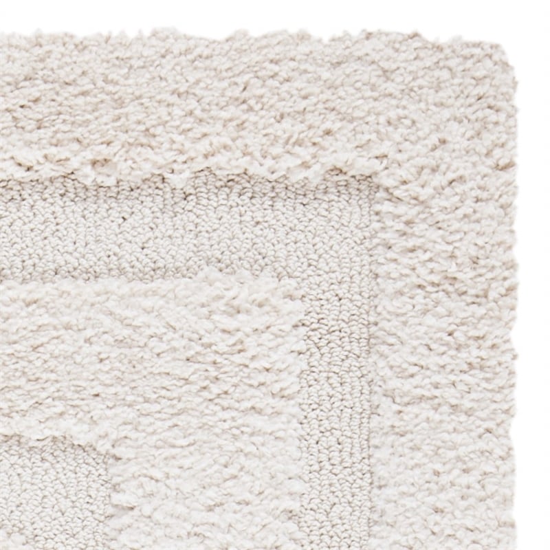 Safavieh Florida Shag 6' X 9' Power Loomed Rug in Creme and Creme