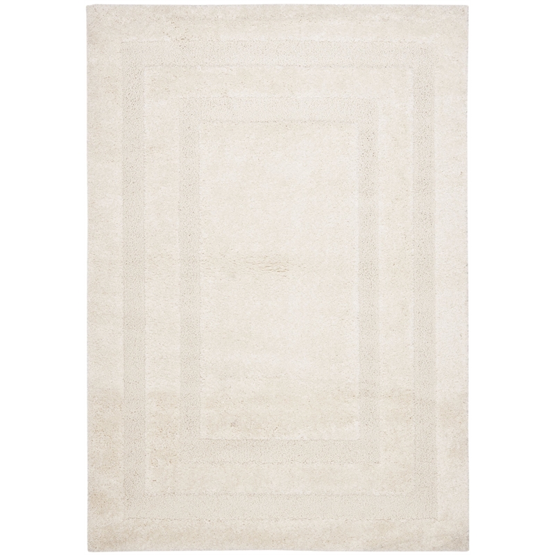 Safavieh Florida Shag 6' X 9' Power Loomed Rug in Creme and Creme