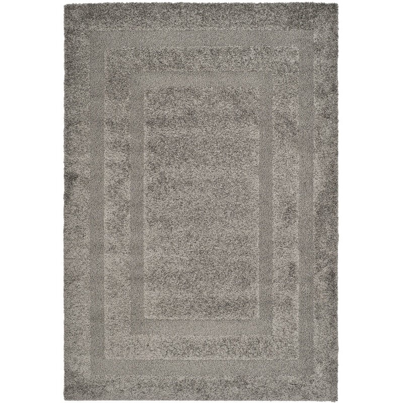 Safavieh Florida Shag 6' X 9' Power Loomed Rug in Gray and Gray