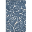 Safavieh Florida Shag 4' X 6' Power Loomed Rug in Dark Blue and Cream