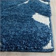 Safavieh Florida Shag 4' X 6' Power Loomed Rug in Dark Blue and Cream