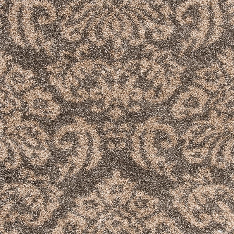 Safavieh Florida Shag 6' X 9' Power Loomed Rug in Smoke and Beige