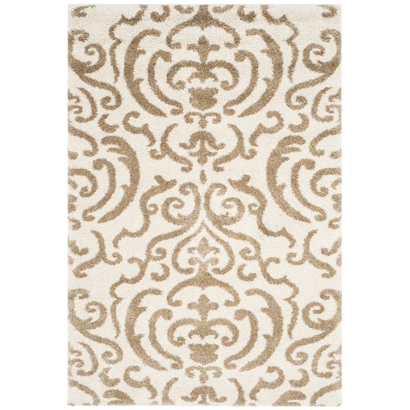 Safavieh Florida Shag 11' X 15' Power Loomed Rug in Cream and Beige