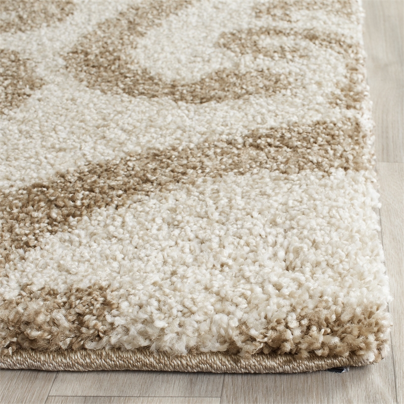 Safavieh Florida Shag 11' X 15' Power Loomed Rug in Cream and Beige