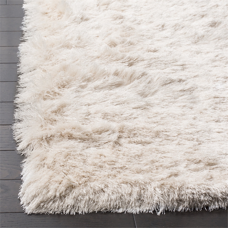 Safavieh Paris Shag 5' X 8' Hand Tufted Polyester Rug in Ivory