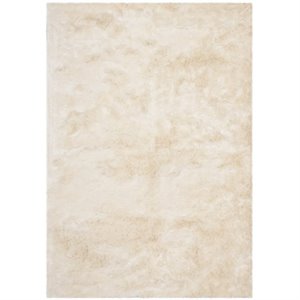 safavieh paris shag 5' x 8' hand tufted polyester rug in ivory
