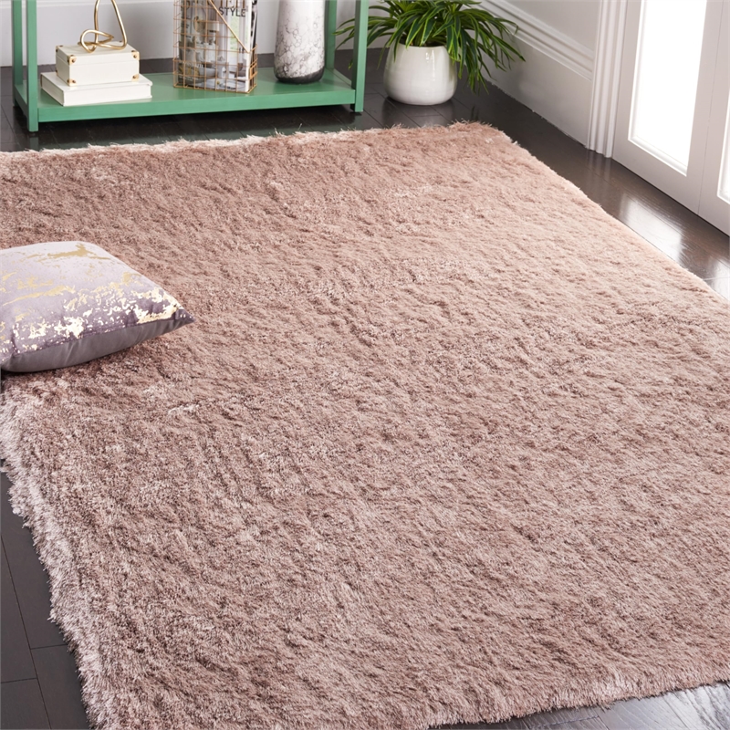 Safavieh Paris Shag 5' X 8' Hand Tufted Polyester Rug in Chocolate