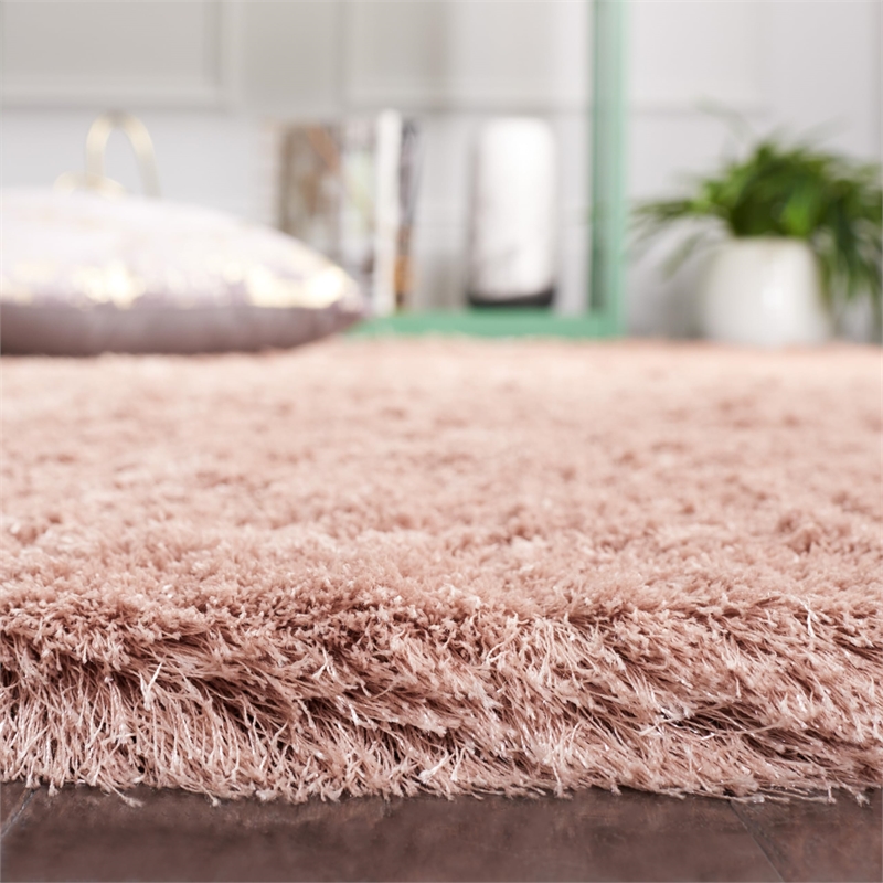 Safavieh Paris Shag 5' X 8' Hand Tufted Polyester Rug in Chocolate