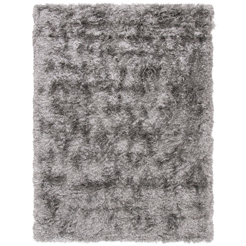 Safavieh Paris Shag 5' X 8' Hand Tufted Polyester Rug in Silver