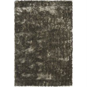safavieh paris shag 5' x 8' hand tufted polyester rug in silver