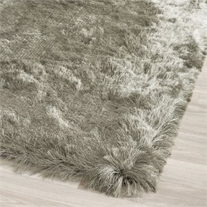 safavieh paris shag 11' x 15' hand tufted polyester rug in titanium
