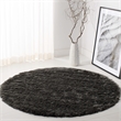 Safavieh Paris Shag 7' Round Hand Tufted Rug in Titanium