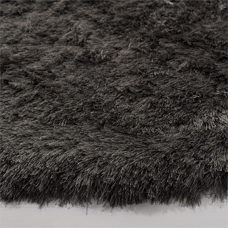 Safavieh Paris Shag 7' Round Hand Tufted Rug in Titanium