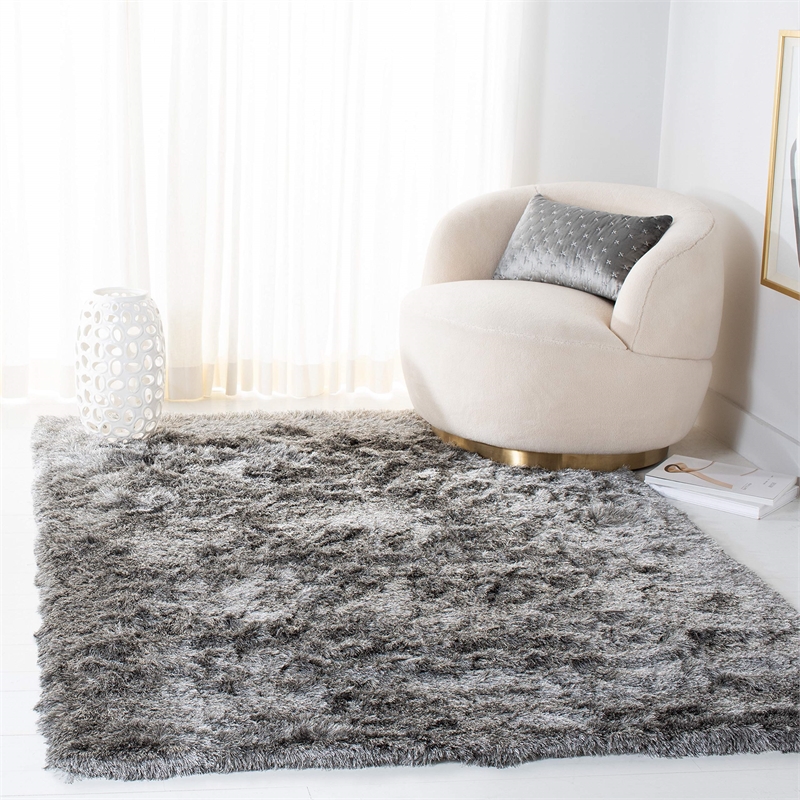 Safavieh Paris Shag 11' X 15' Hand Tufted Polyester Rug in Sable
