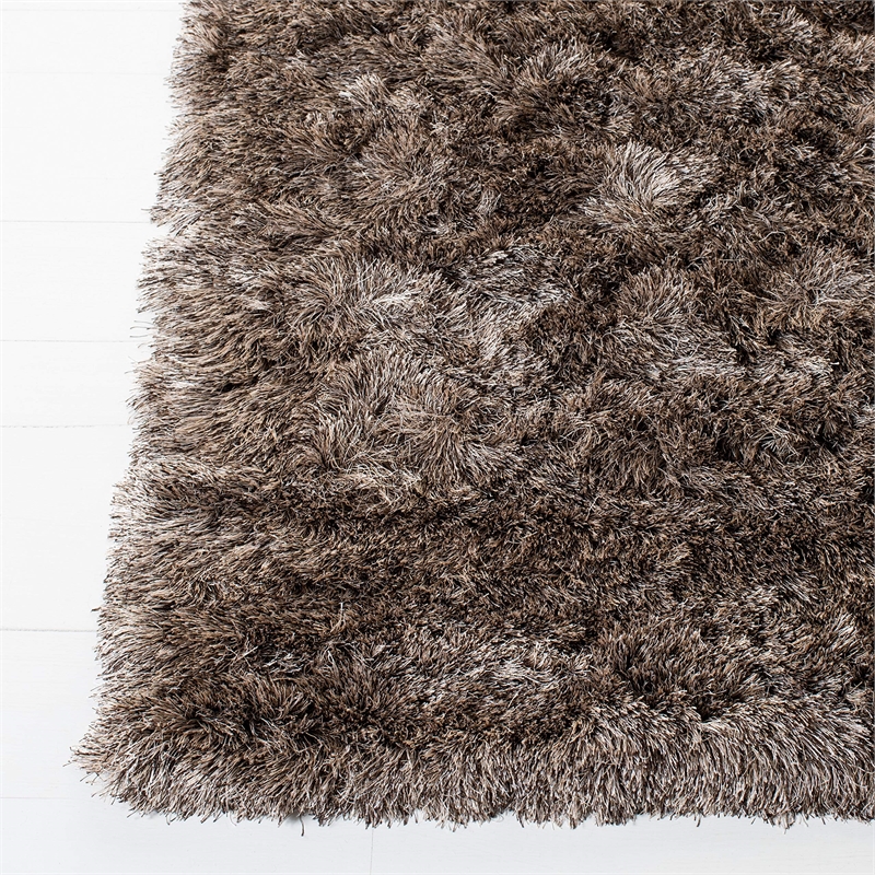 Safavieh Paris Shag 5' X 8' Hand Tufted Polyester Rug in Sable
