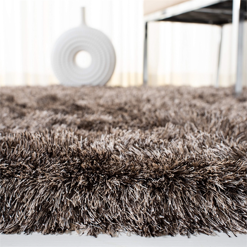 Safavieh Paris Shag 5' X 8' Hand Tufted Polyester Rug in Sable