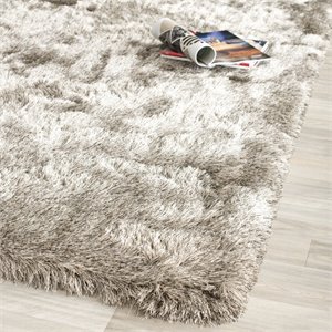 safavieh paris shag 5' x 8' hand tufted polyester rug in sable