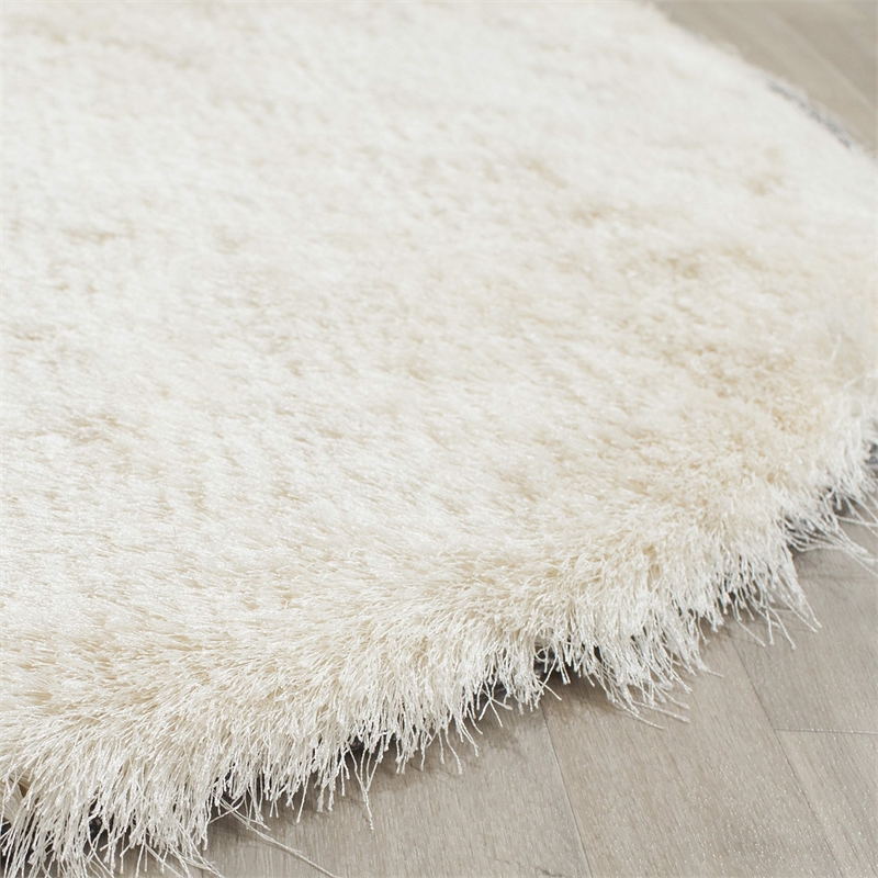 Safavieh Paris Shag 9' Round Hand Tufted Polyester Rug in Sable