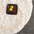 Safavieh Paris Shag 9' Round Hand Tufted Polyester Rug in Sable