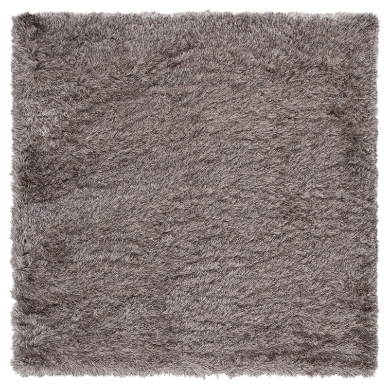 Safavieh Paris Shag 9' Square Hand Tufted Polyester Rug in Sable