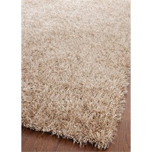 safavieh paris shag 2' x 3' hand tufted rug in beige and beige