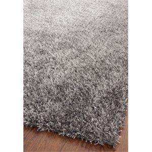 safavieh paris shag 2' x 3' hand tufted polyester rug in gray and gray