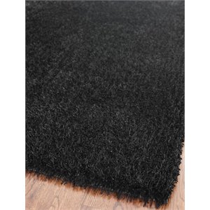 safavieh paris shag 3' x 5' hand tufted rug in black and black