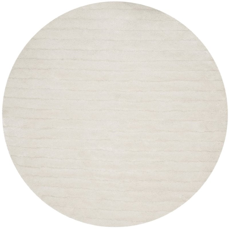 Safavieh 3D Shag 6' Round Hand Tufted Rug in Pearl