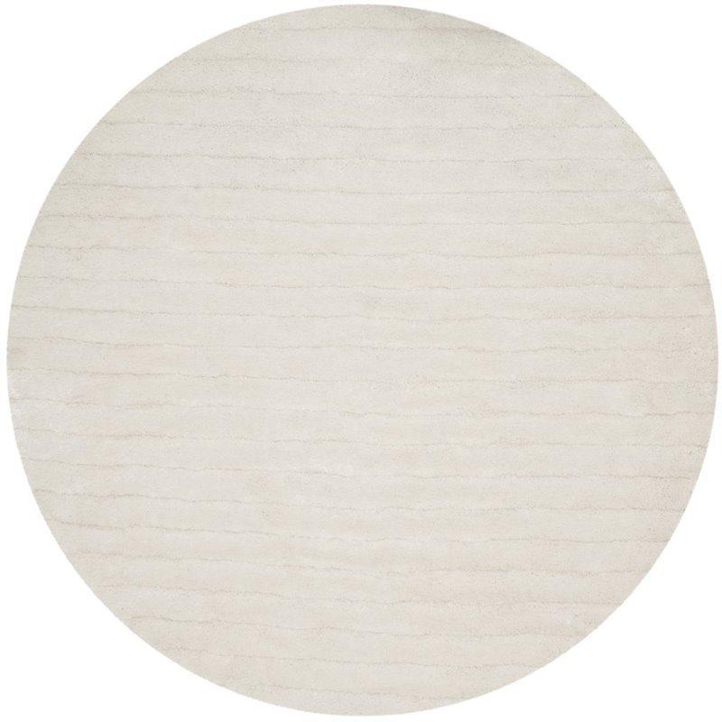 Safavieh 3D Shag 6' Round Hand Tufted Rug in Pearl