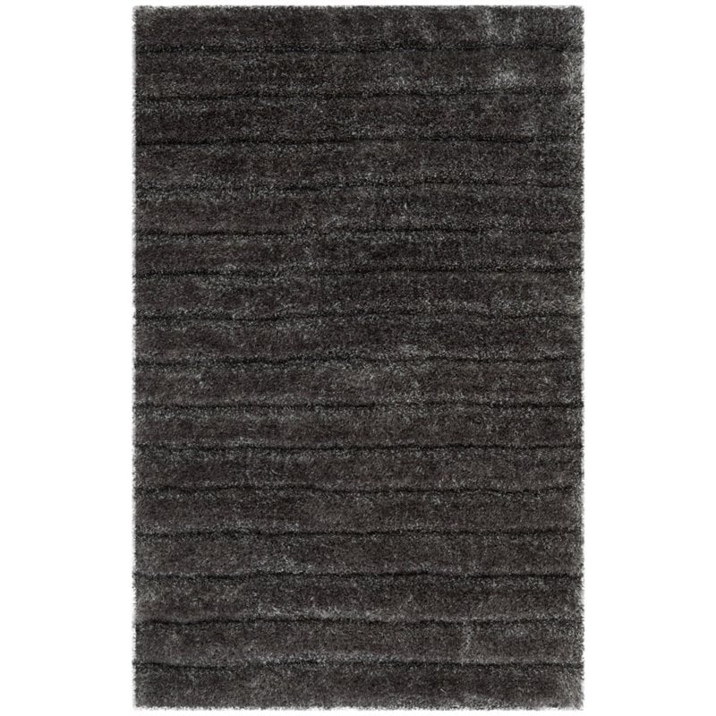 Safavieh 3D Shag 6' Round Hand Tufted Rug in Silver