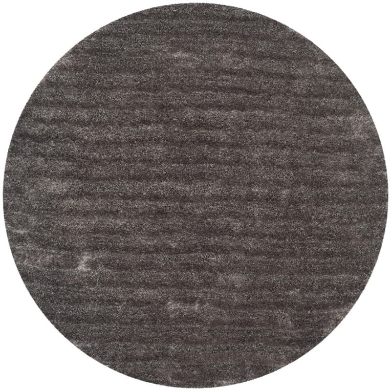 Safavieh 3D Shag 6' Round Hand Tufted Rug in Silver