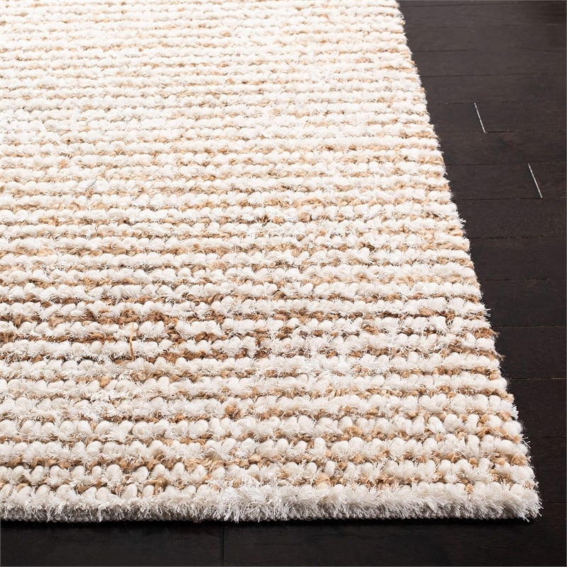 Safavieh Shag 9' X 12' Handmade Rug in White and Beige