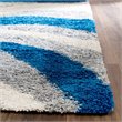 Safavieh Shag 5' Round Power Loomed Rug in Blue and Gray
