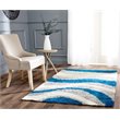 Safavieh Shag 5' Round Power Loomed Rug in Blue and Gray