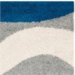 Safavieh Shag 5' Round Power Loomed Rug in Blue and Gray