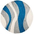 Safavieh Shag 5' Round Power Loomed Rug in Blue and Gray